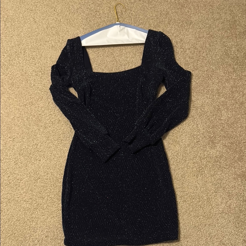 Elegant Navy Glitter Dress